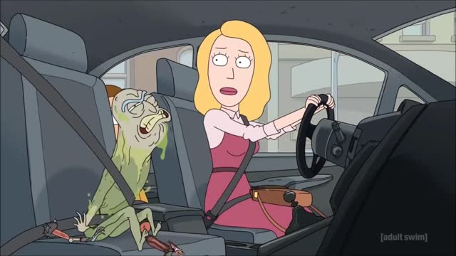 Pickle rick turns back into human in slow motion