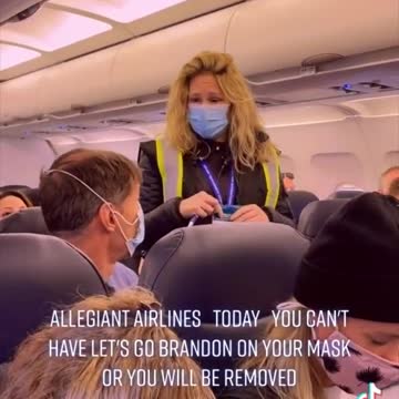 Man Kicked Off Allegiant Airlines For Having "Let's Go Brandon" On Mask