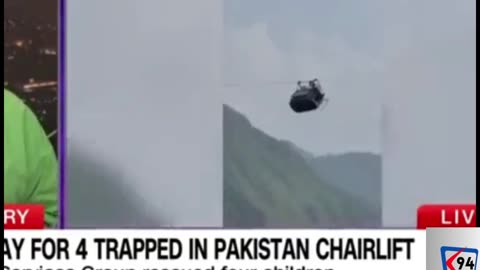 Pakistani People Trapped in Chairlift