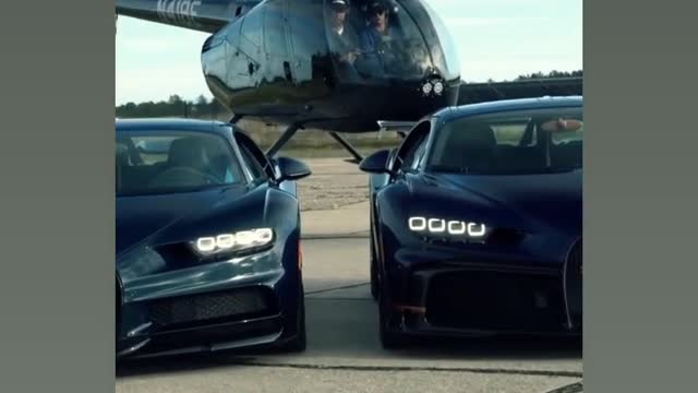 Bugatti with helicopter 🚁