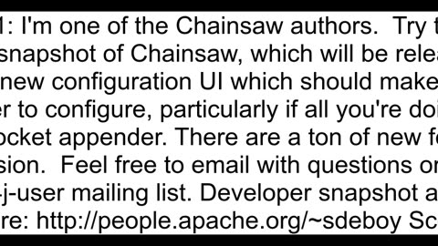 How to start using Chainsaw for Log4j