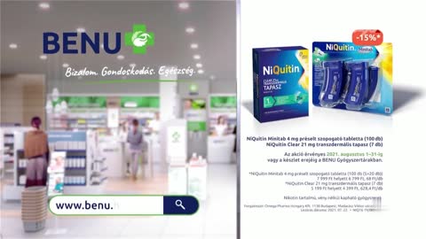 NiQuitin reklám (BENU akció 2021. augusztus)