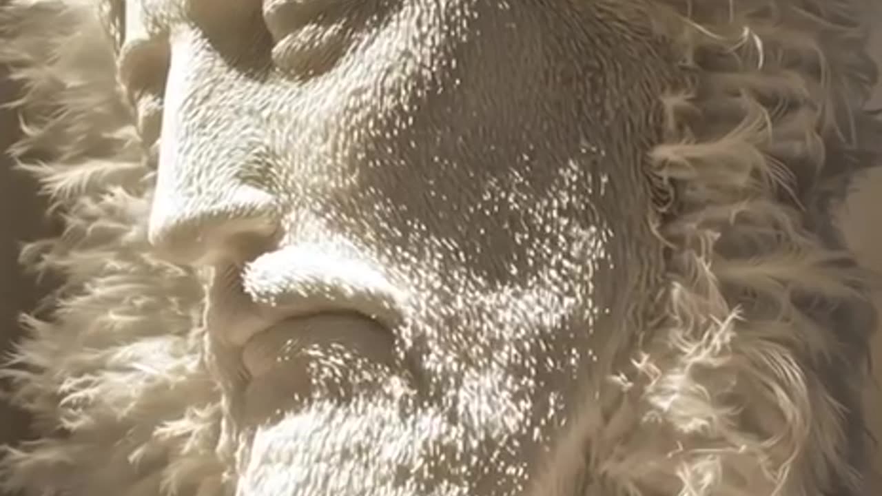 Stunning Sculpture Of Jesus Made Completely Out Of Feathers