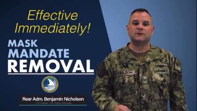 Admiral Benjamin Nicholson announces mask mandate removal