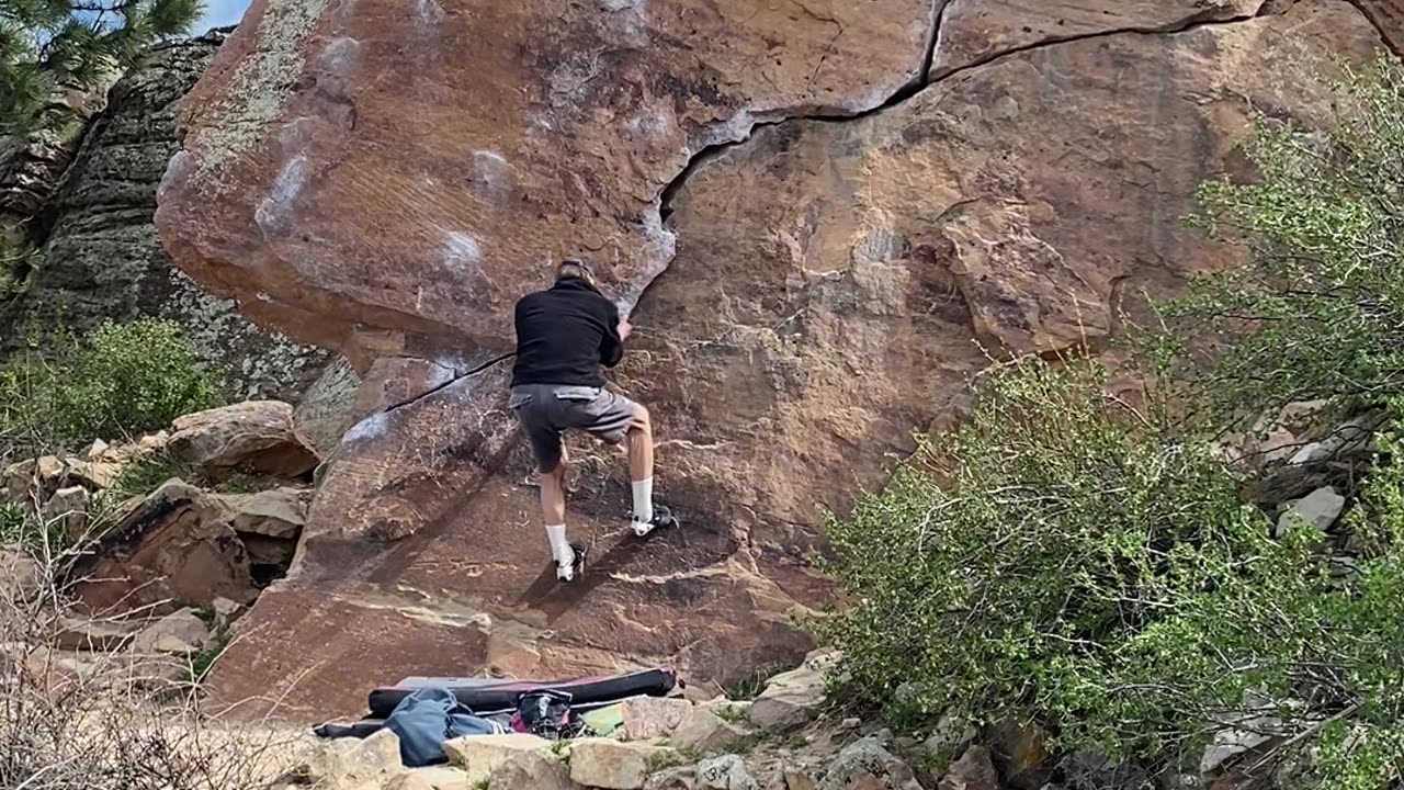 Getting down from boulders