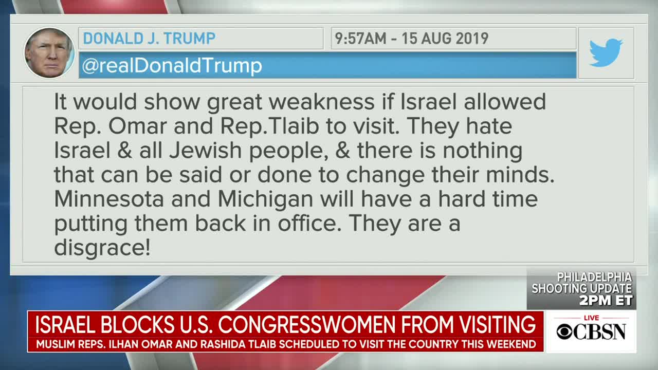 Israel Blocks TWO U.S. Congresswomen From Visiting Their Country