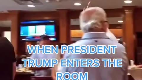 President Trump enters the Restaurant And People Go Crazy