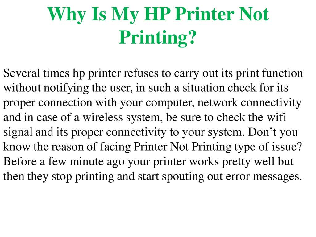 Steps To Fix HP Printer won't Print Issue