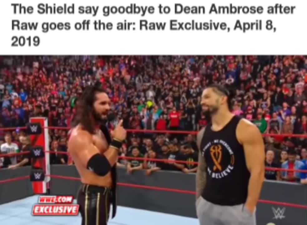 The Shield say goodbye to dean Ambrose after Raw goes off the air
