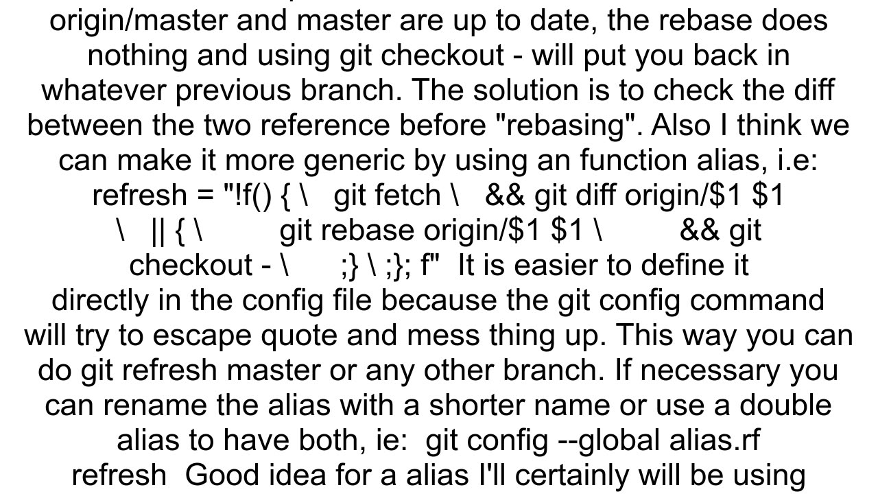 Don39t checkout branch after rebase in git