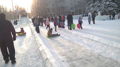 Two ice slides