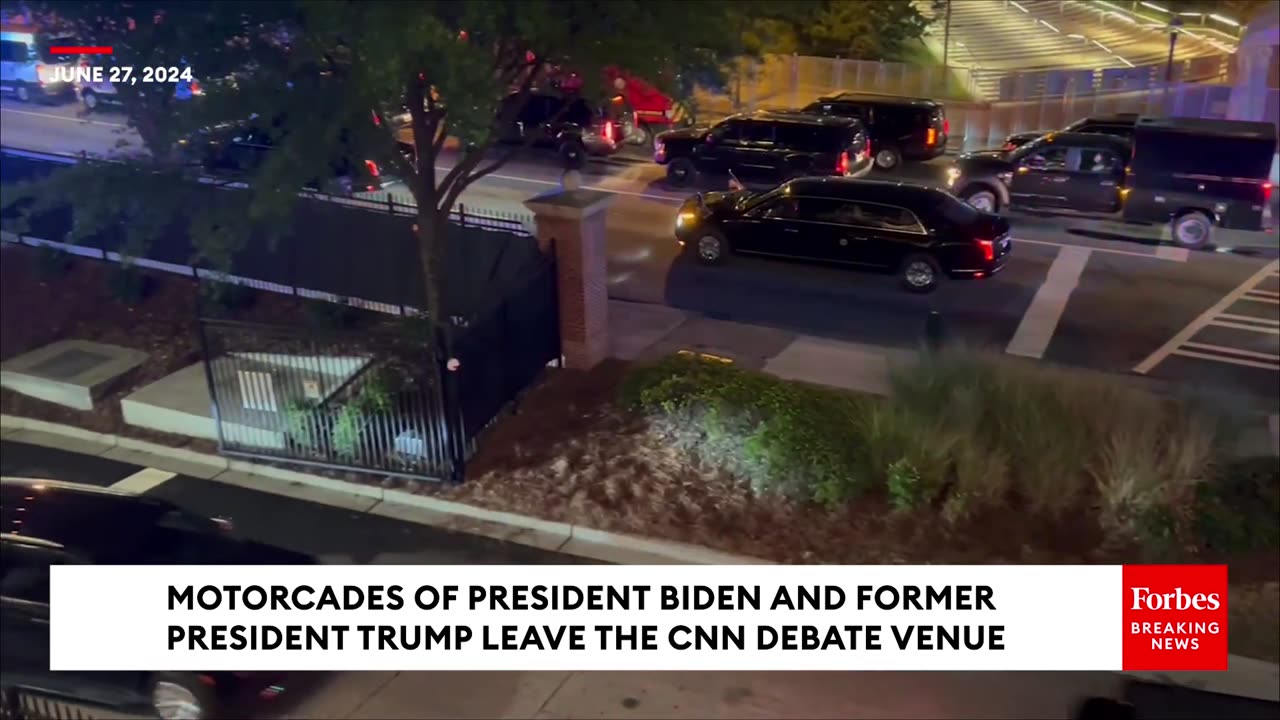 WATCH- Biden And Trump Motorcades Depart First Presidential Debate