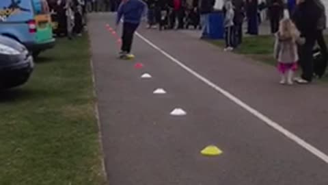 Elderly Skateboarder Dominates Downhill Slalom Competition