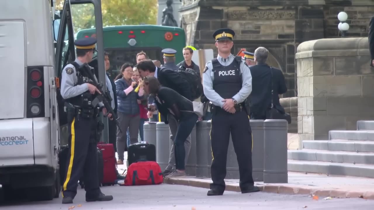 Exclusive: Justin Trudeau arrives at The Peace Tower in Ottawa