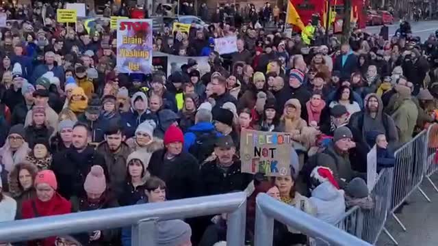 Belfast Northern Ireland Protest Today for Freedom over Mandates & restrictions