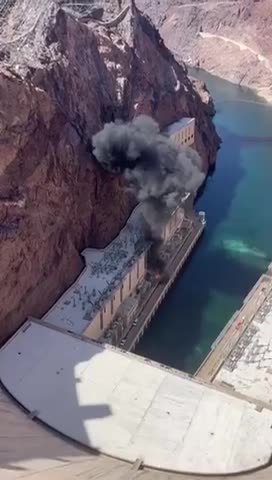 Explosion at Hoover Dam, Nevada.