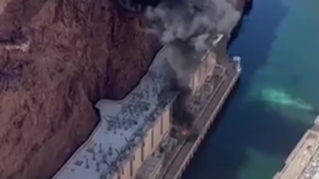 Explosion at Hoover Dam, Nevada.