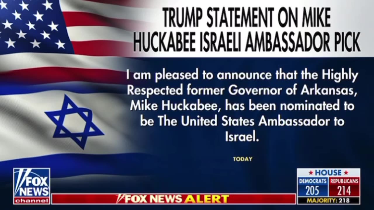 Mike Huckabee nominated as ambassador to Israel