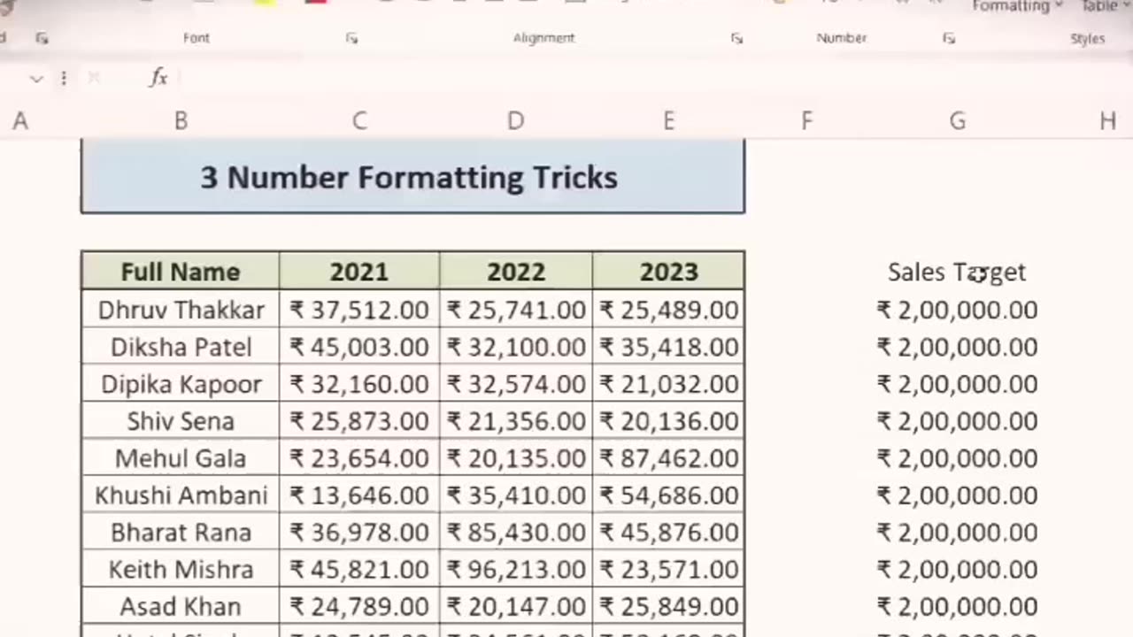 Excel 3 Number Formatting Tips | Excel Formatting Trick #excel #tips