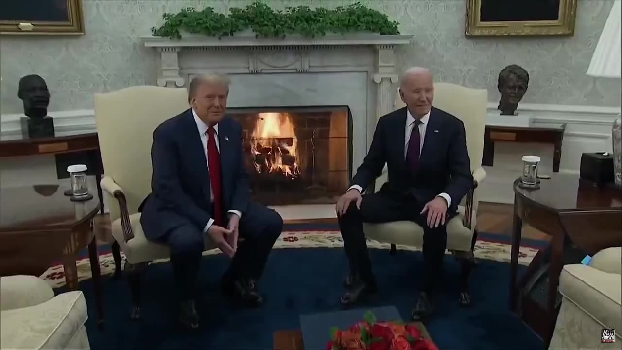 Pedojoe looks delighted to have lost to Trump during this cosy fireside chat...