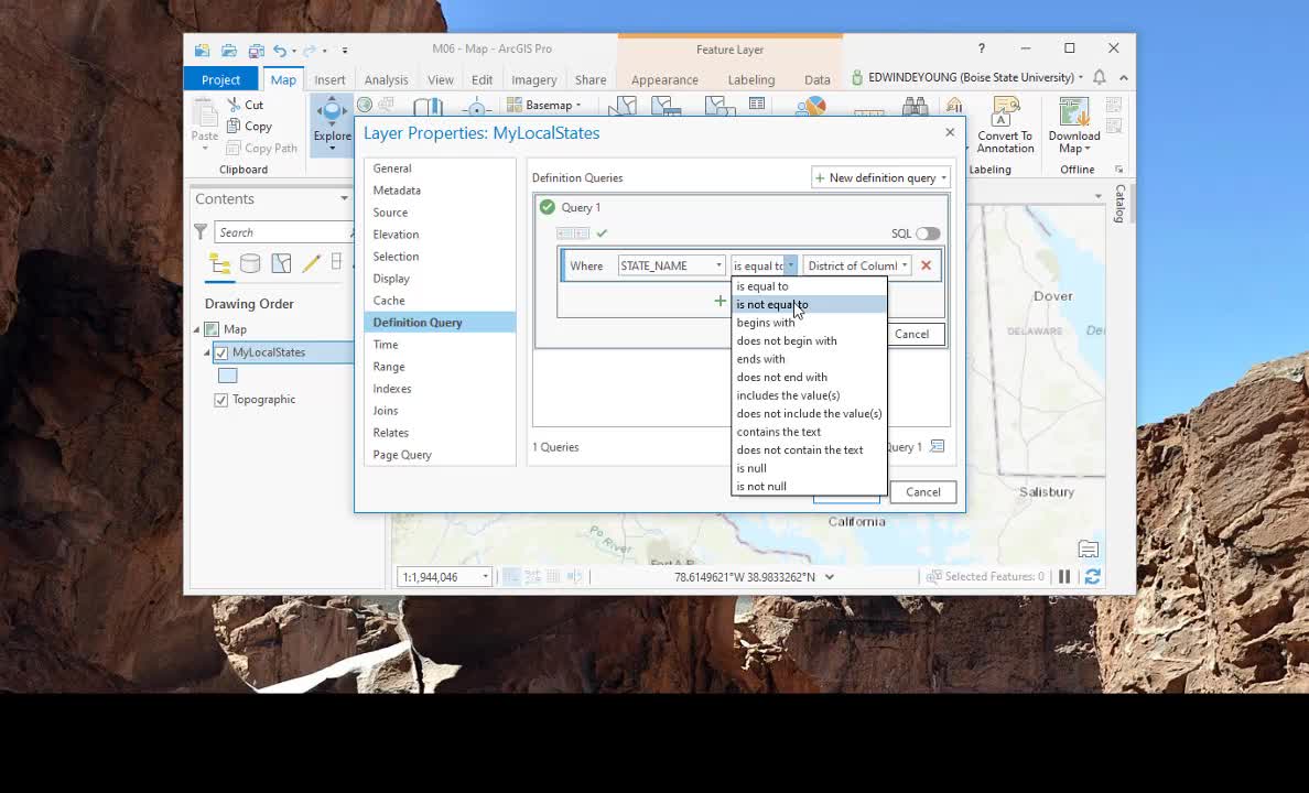 Using a definition query in ArcGIS Pro