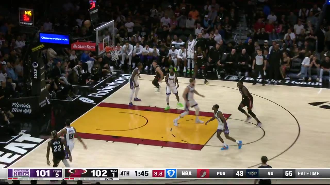 NBA - Jimmy step-back 3 to go up 4 late! Less than 2 mins to play