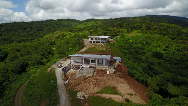 Construction at Volcan Lagos, Casa Bless up top and Casa Rich below