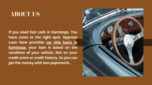 Get Car Title Loans In Kamloops | +1(844)-452-4125