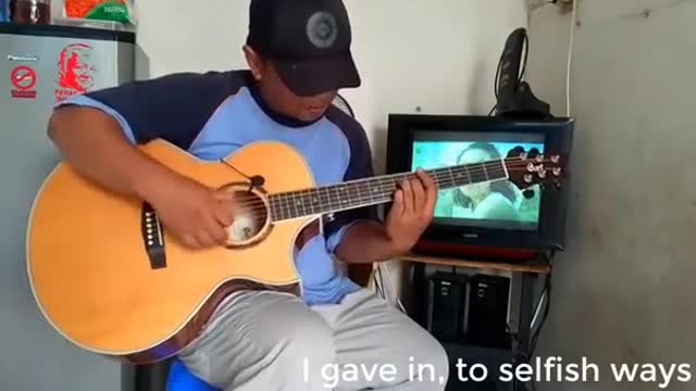 Dear God Fingerstyle Alif Ba Ta with Lyrics