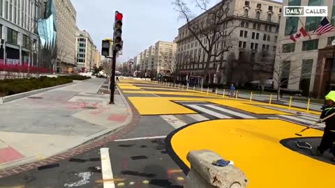 BLM Plaza Gets Fresh Coat Of Paint Today In DC