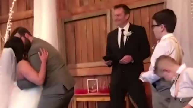 Kids add some comedy to wedding