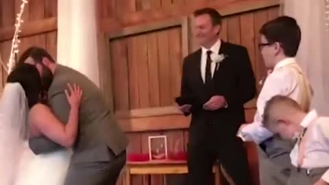 Kids add some comedy to wedding