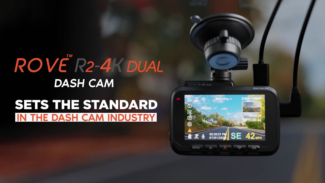 ROVE R2-4K DUAL Dash Cam Front and Rear, STARVIS 2 Sensor, FREE 128GB Card Included