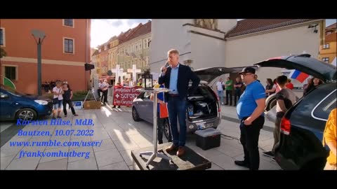 KARSTEN HILSE, MdB, AfD - 75. MAHNWACHE - BAUTZEN, Kornmarkt, 11 07 2022