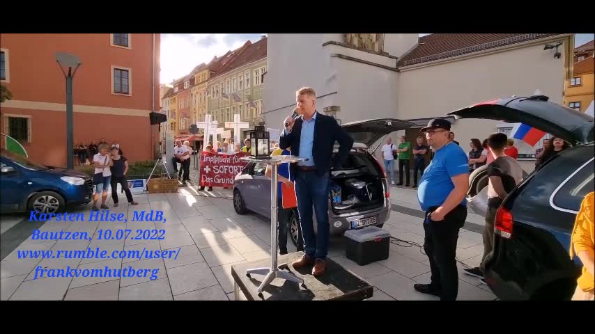 KARSTEN HILSE, MdB, AfD - 75. MAHNWACHE - BAUTZEN, Kornmarkt, 11 07 2022