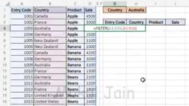 Dynamic Filters on Excel