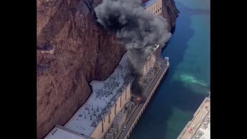 Explosion at Hoover Dam in Nevada, USA