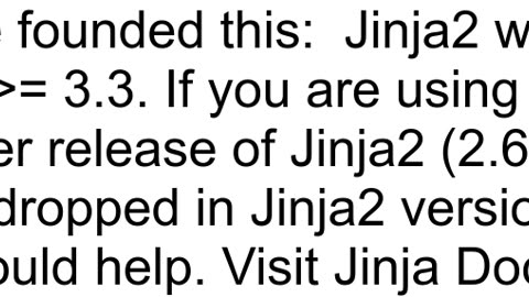 Can39t pip install older version of Jinja2