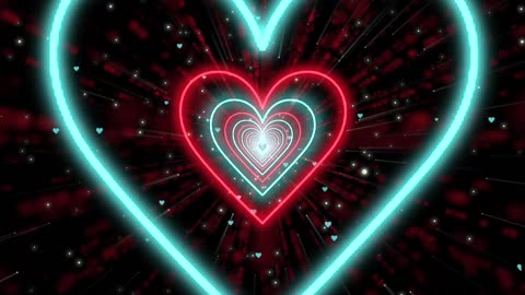 268. Background video Heart Tunnel❤️💙Heart Neon Heart B