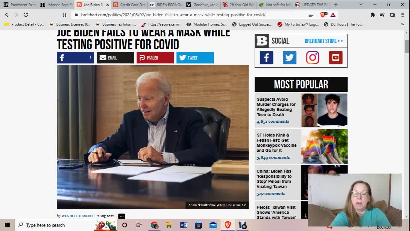 Turning against Biden, Biden unmasked, crumbling economy, TransG regret, CV trials, Pelosi