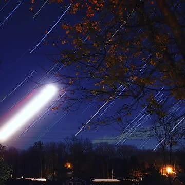The Moon and Star Trails