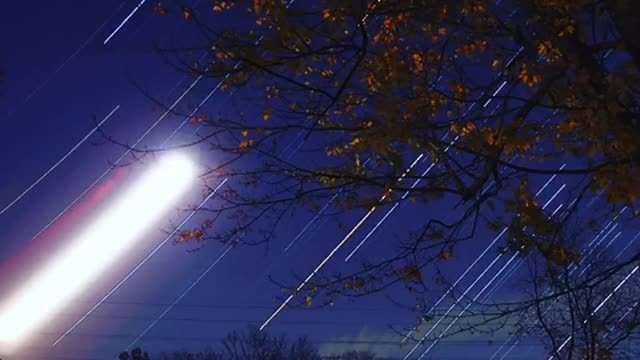 The Moon and Star Trails