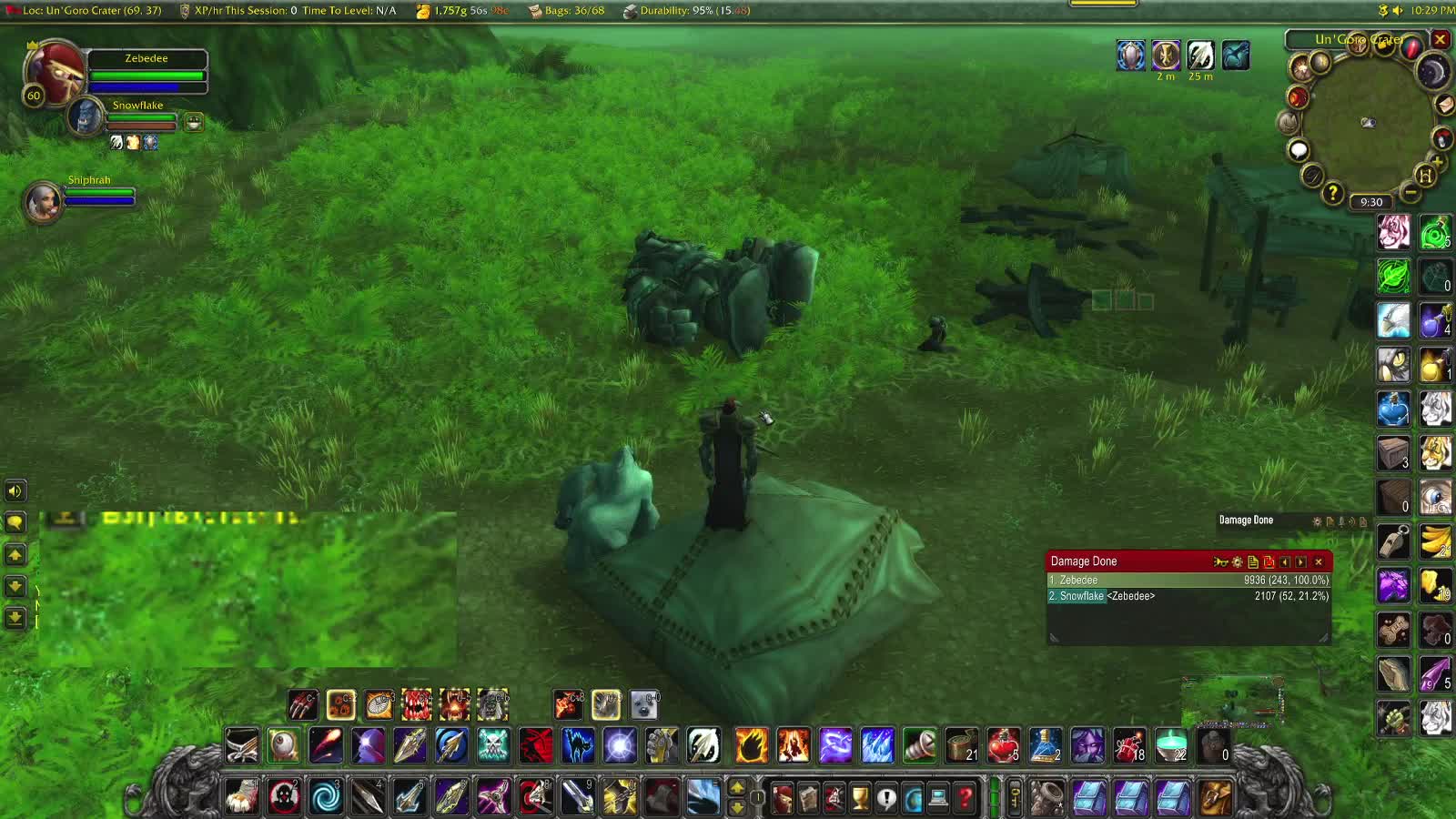 World of Warcraft Classic Hunter and Paladin Running around the oasis of the crater