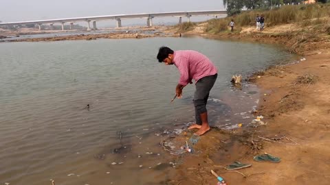 Fishing video || Big fish catching with our village river