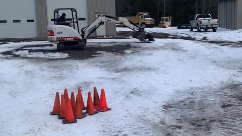 Scoring a Strike While Excavator Bowling