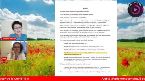 Alerte Session extraordinaire du parlement 04/07 avec Jocelyne