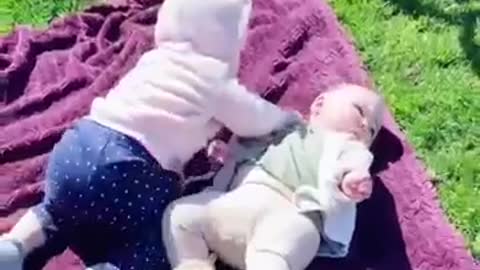 Cute chubby baby funny video