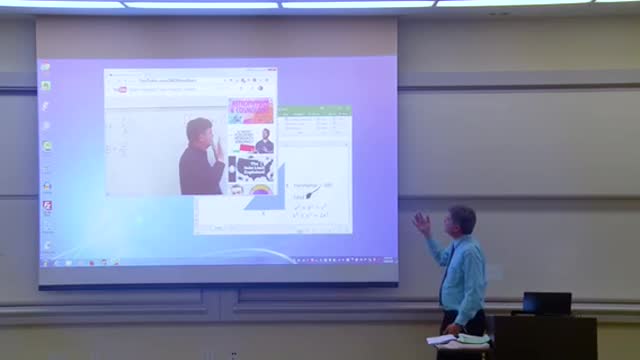 Math professor fixes projector screen ( April prank)