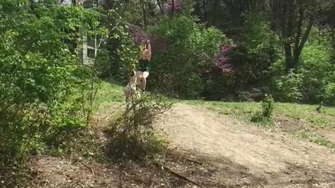 Woman Too Big for Kids' Zipline