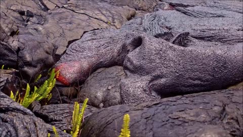 Lava volcanoes emerging from volcanoes